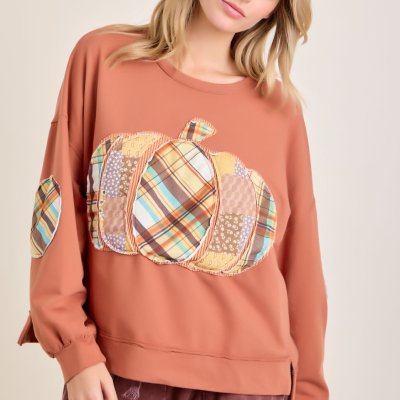 Plus Size Patchwork Sweatshirt