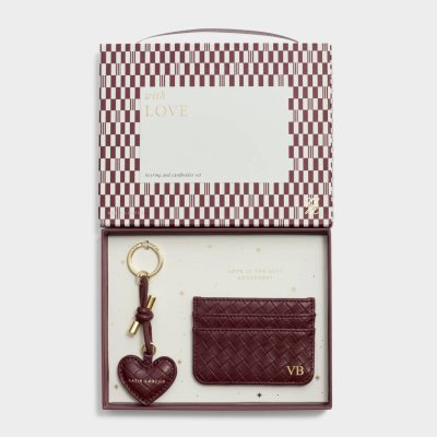 Gift Boxed Keyring & Cardholder Set - Cherry