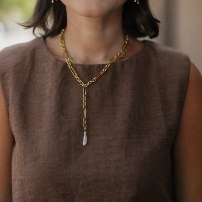Allure Pearl Lariat Necklace