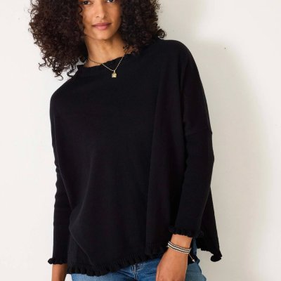 Catalina Black Ruffle Sweater