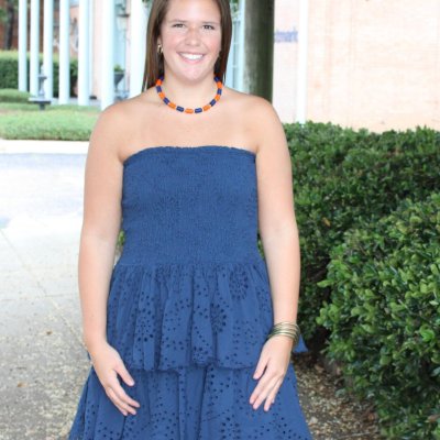 Eyelet Smock Tiered Maxi Dress Navy