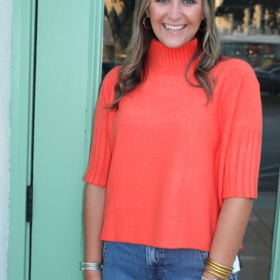 Maple Turtleneck Sweater Orange