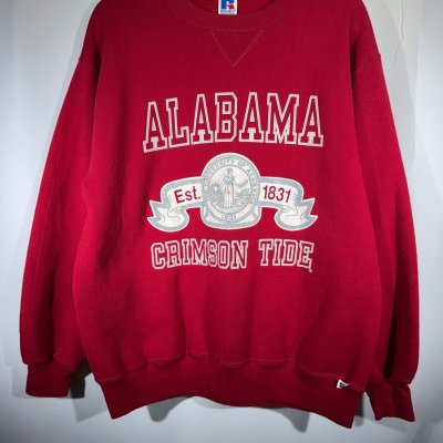 Vintage Alabama X Russell Crimson Crest Crewneck Sweatshirt Large