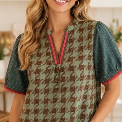 Houndstooth Jacquard Pullover