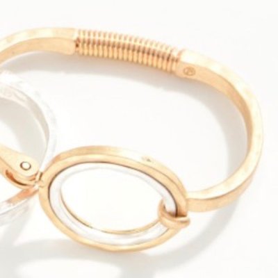 Hammered Metal Hinged Bangle