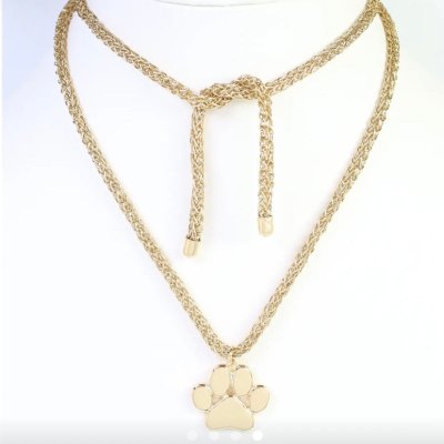 Corie Cord Paw Print Necklace