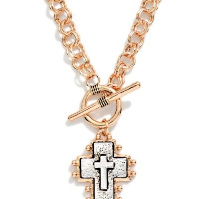 Double Link Cross Necklace