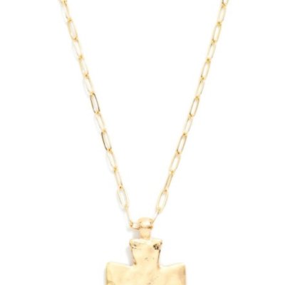 Paperclip Chain Cross Necklace