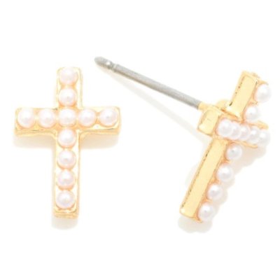 Studded Cross Studs