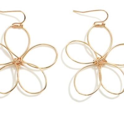 Twisted Metal Flower Earrings