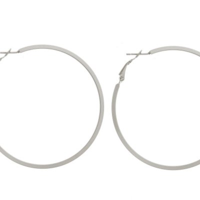 Silver Large Matte Hoop