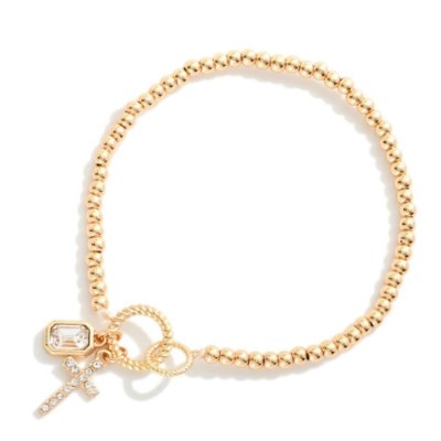 Cross & Rhinestone Bracelet