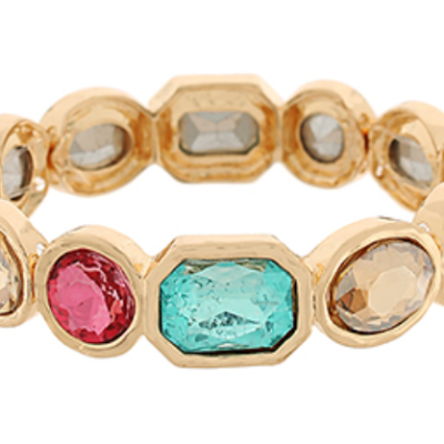Gold Multicolored Glass Bracelet