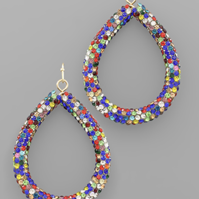 Multi Crystal Teardrop Earrings