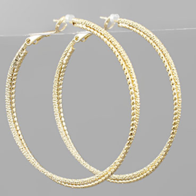 50mm Gold Double Hoops