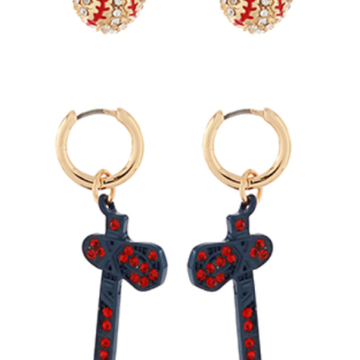 Tomahawk Baseball Earrings Set