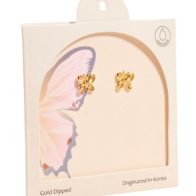 Gold Butterfly Studs