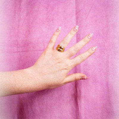 Open Double Stacked Puffy Titanium Ring