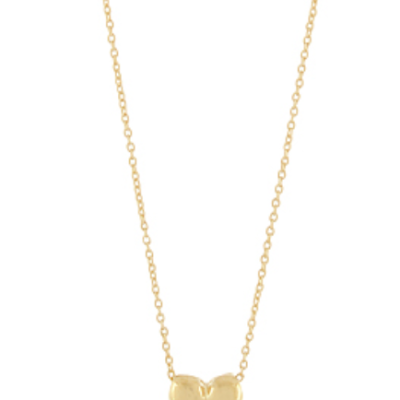 Gold Puffy Heart Necklace