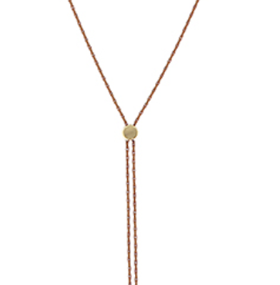 Brown Cord Y Shape Necklace