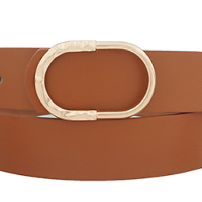 Hammered Oval Buckle Belt