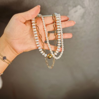 Opal Triple Layered Necklace