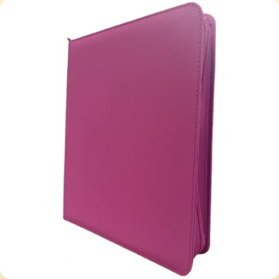 Generic Premium Series 9-Pocket Toploader Zippered Binder - Rose Red/Rose Red (Holds 252)