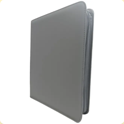 Generic Premium Series 9-Pocket Toploader Zippered Binder - Light Gray/Light Gray (Holds 252)