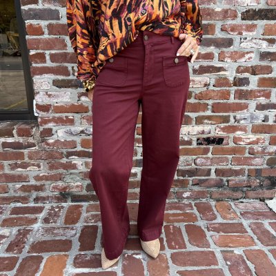Sophia Straight Denim- Cherry