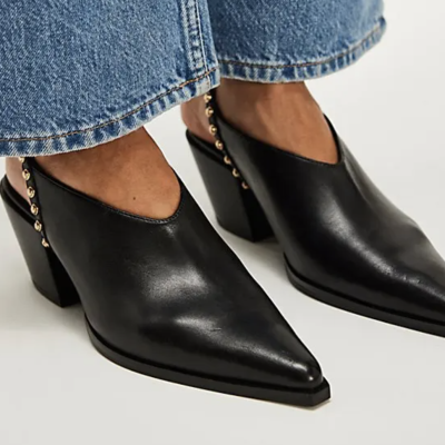 Tell Me About It Studded Wrap Heel- Black