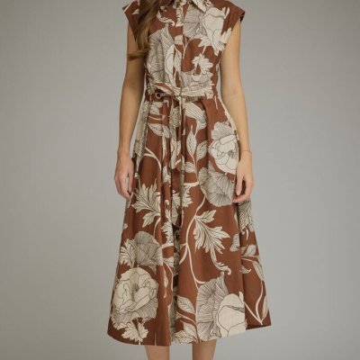 Floral Tie Waist Middi