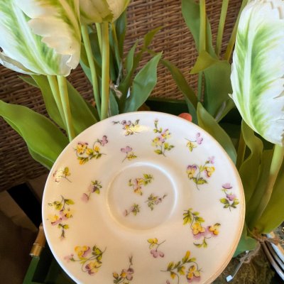 Lavender & Yellow Saucer