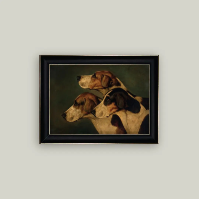 Three English Foxhounds Framed Art