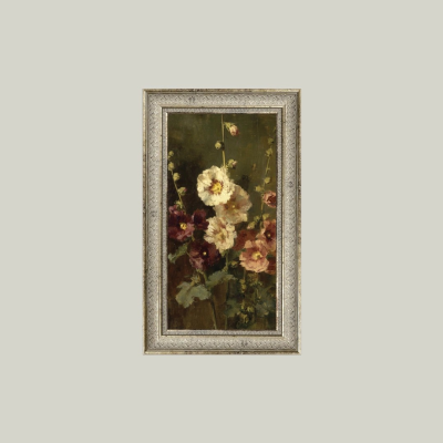 Late Summer Hollyhocks Framed Print