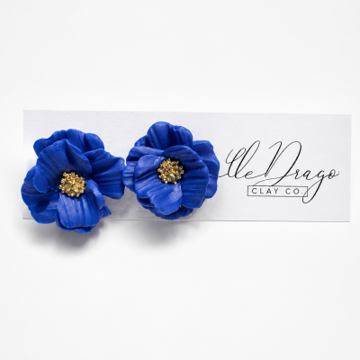 Blue Flower Stud Earrings