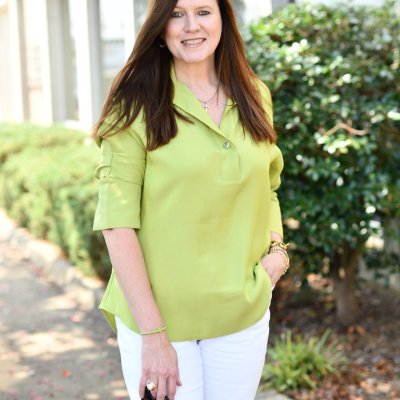 The Blair Top in Lime