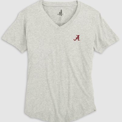 Alabama Johnnie-O Merediths Tee – Standard Logo in Heather Gray