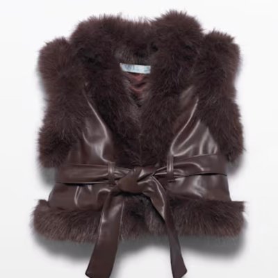 Truffle Quilted Faux Furry Vest