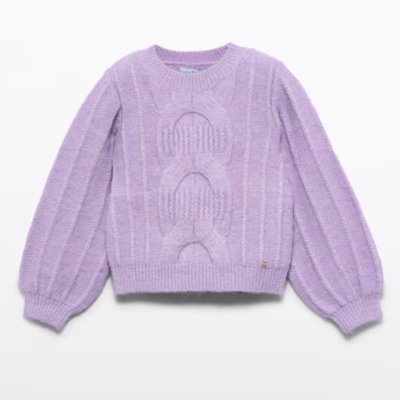 Purple Cable Knit Sweater