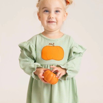 Green Pumpkin Ruffle Dress