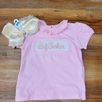 Emma Smocked Big Sister Shirt