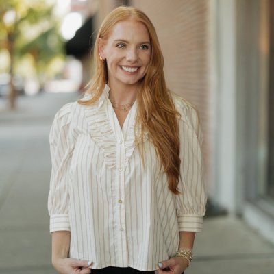 Kenzie Striped Ruffled Collar Blouse