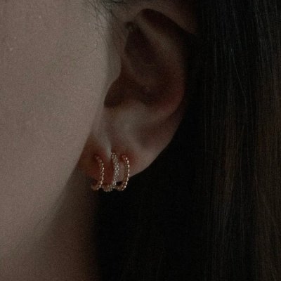 Triple Threat Huggie Hoop Earring
