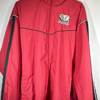 Vintage Alabama X Genuine Stuff Crimson Zip Up Windbreaker Large