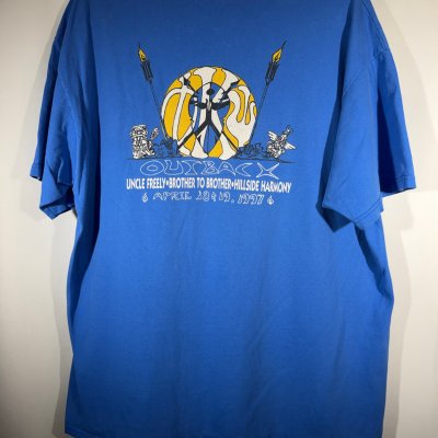1997 Greek Life 'Outback' Blue T-Shirt Large