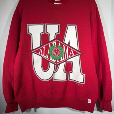 Vintage UA X Russell Crimson Graphic Crewneck Sweatshirt S/M
