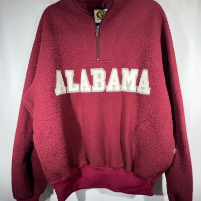 Vintage Alabama Crimson Fleece Quarter Zip Pullover XL