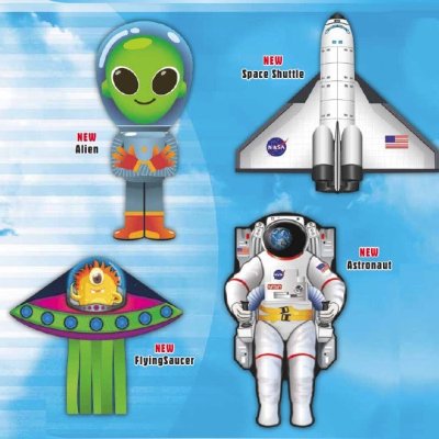 X Kites Rare Outer Space Nylon Kite, 39 Inches Tall