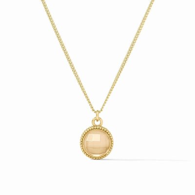 Fleur De Lis Solitaire Necklace- Iridescent Champagne