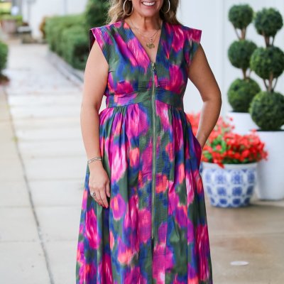 In Full Bloom Dress in Magenta